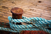 Rope tied to pier