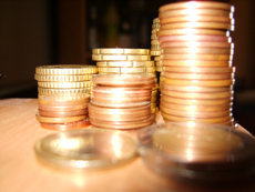 A pile of Euro coins