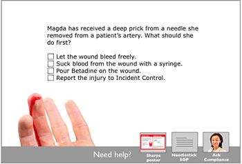 Elearning mini-scenario screenshot