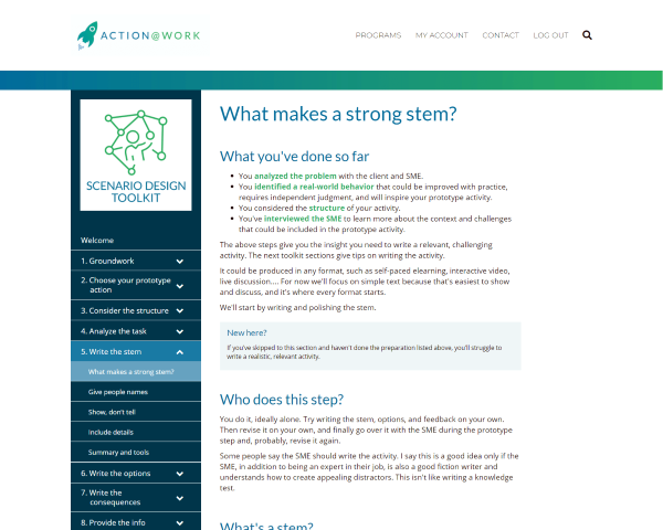 Write a strong stem