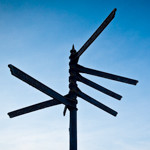 Signpost representing branching scenario